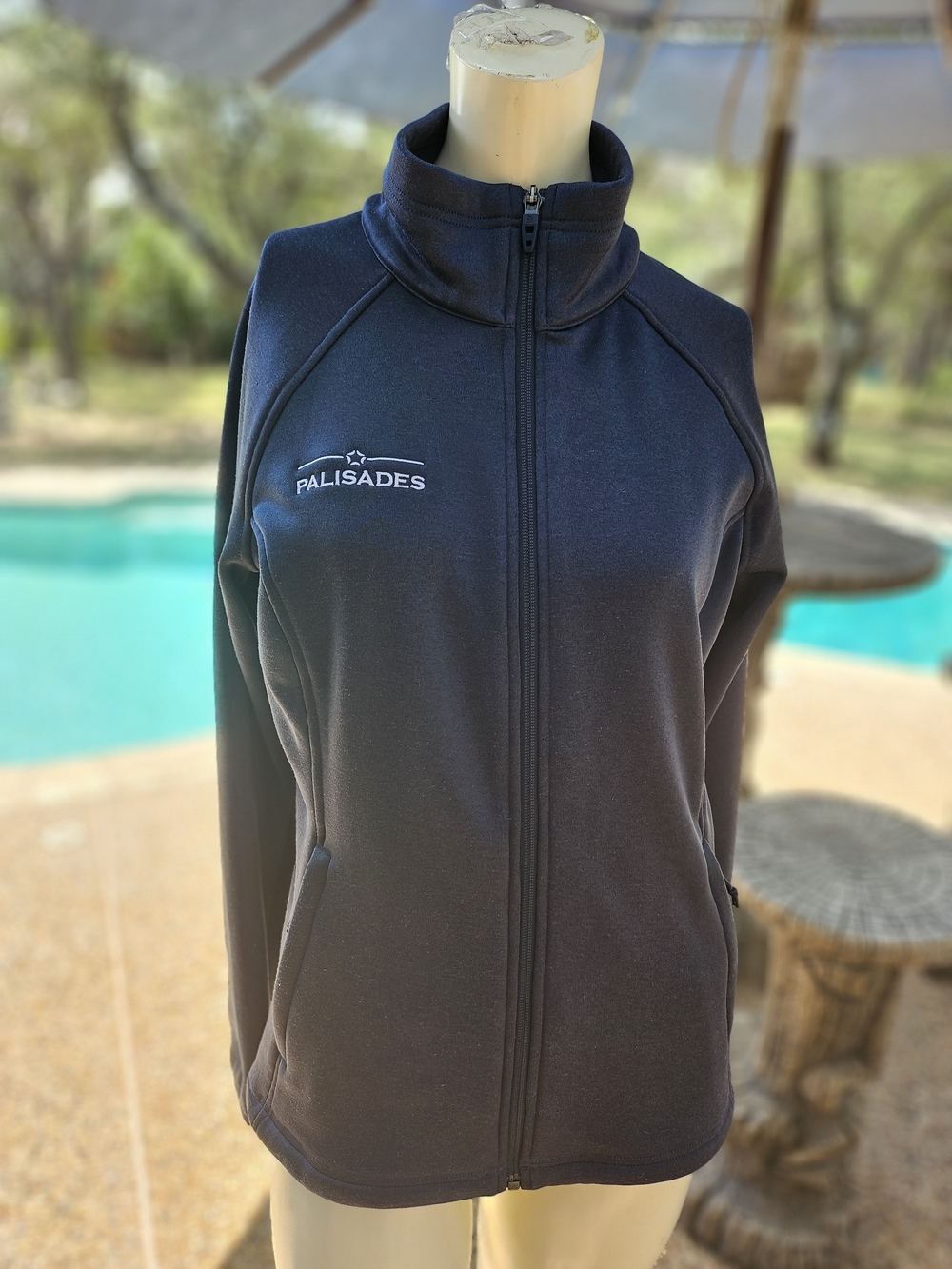 The North Face Women's Navy Full-Zip Fleece Jacket "Palisades" Logo M